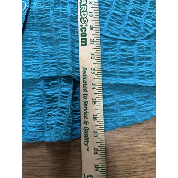 Habitat Clothes to Live In Women Crinkle Top Size Medium Buttons Stretch Artsy - Picture 4 of 12